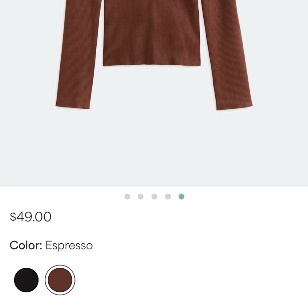 NWT Montgomery Post Brown Long Sleeve Ribbed Turtleneck Top - Picture 6 of 6